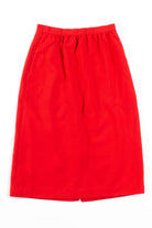 Red Solid Midi Skirt