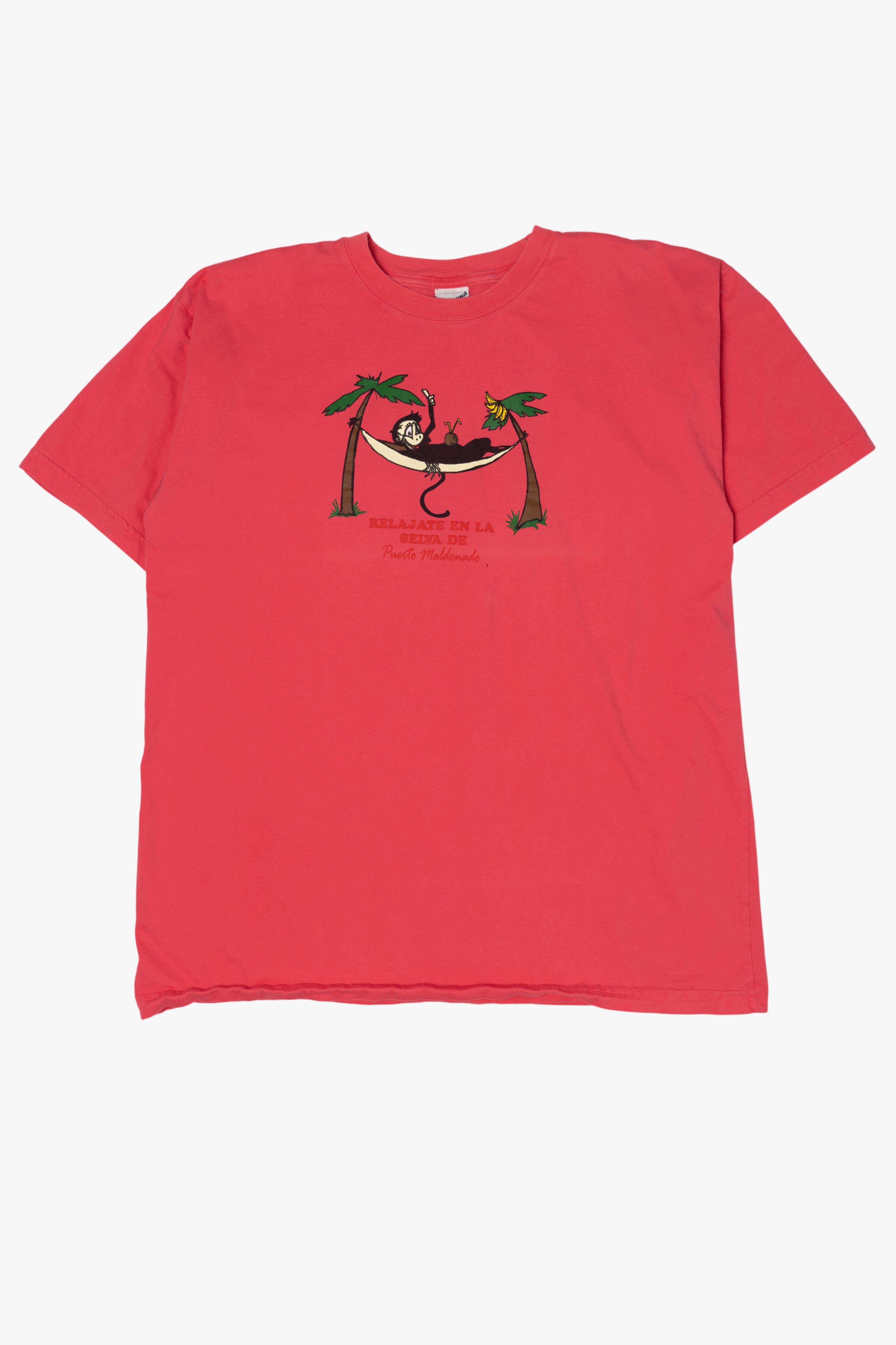 Salmon Puerto Maldonado Monkey T-Shirt (2000s)