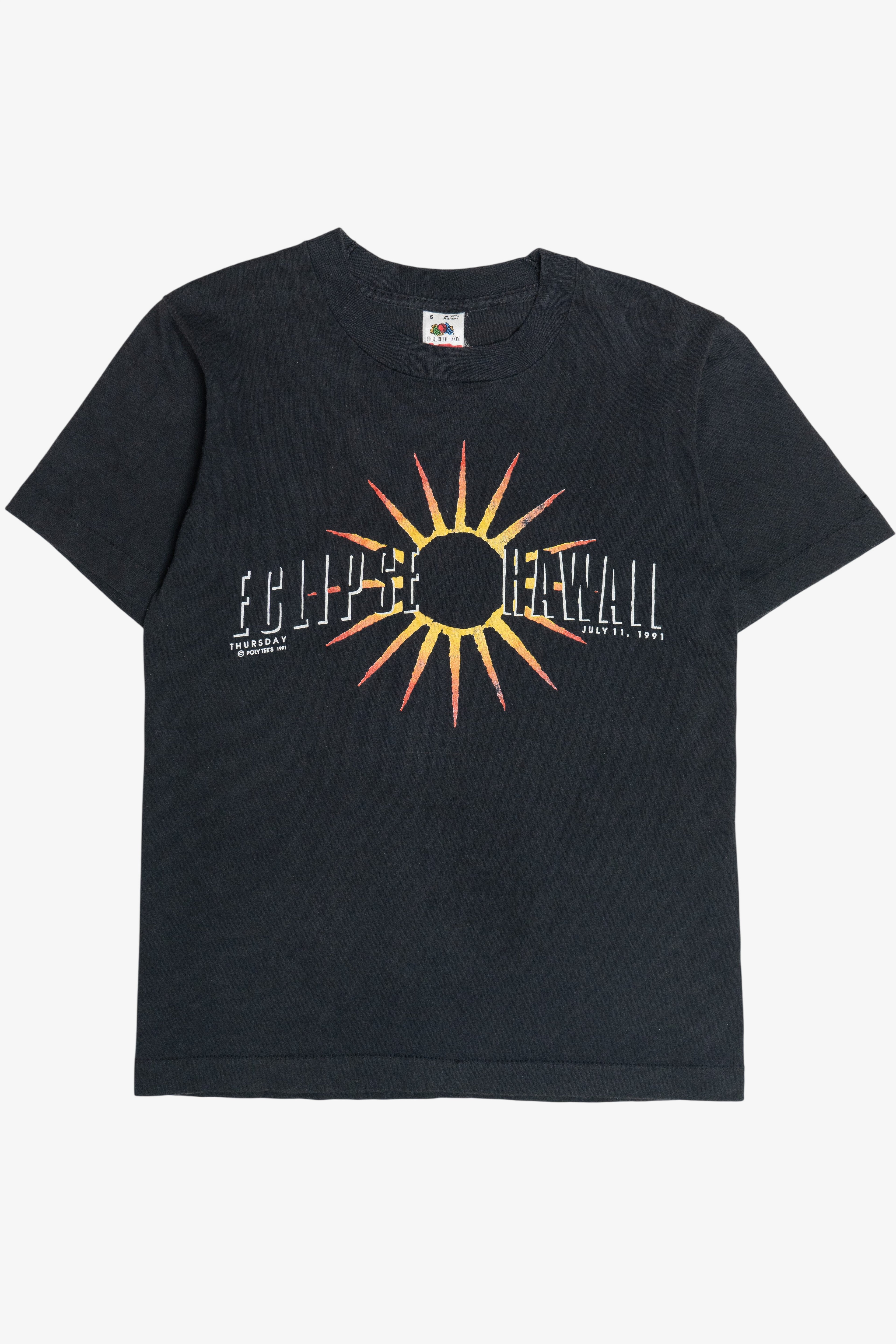 Vintage "Eclipse Hawaii" 1991 Solar Eclipse Souvenir T-Shirt (1990s)