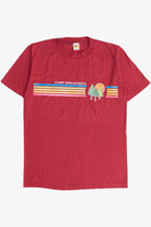 Vintage "Camp Shin-Go-Beek" Rainbow Stripe Single Stitch T-Shirt (1980s)