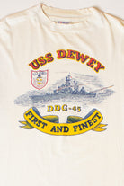 Vintage USS Dewey First And Finest T-Shirt (1990s)
