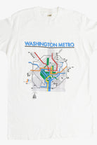 Vintage "Washington Metro" Subway Map Souvenir Sleep T-Shirt (1990s)
