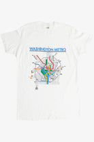 Vintage "Washington Metro" Subway Map Souvenir Sleep T-Shirt (1990s)