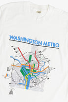 Vintage "Washington Metro" Subway Map Souvenir Sleep T-Shirt (1990s)