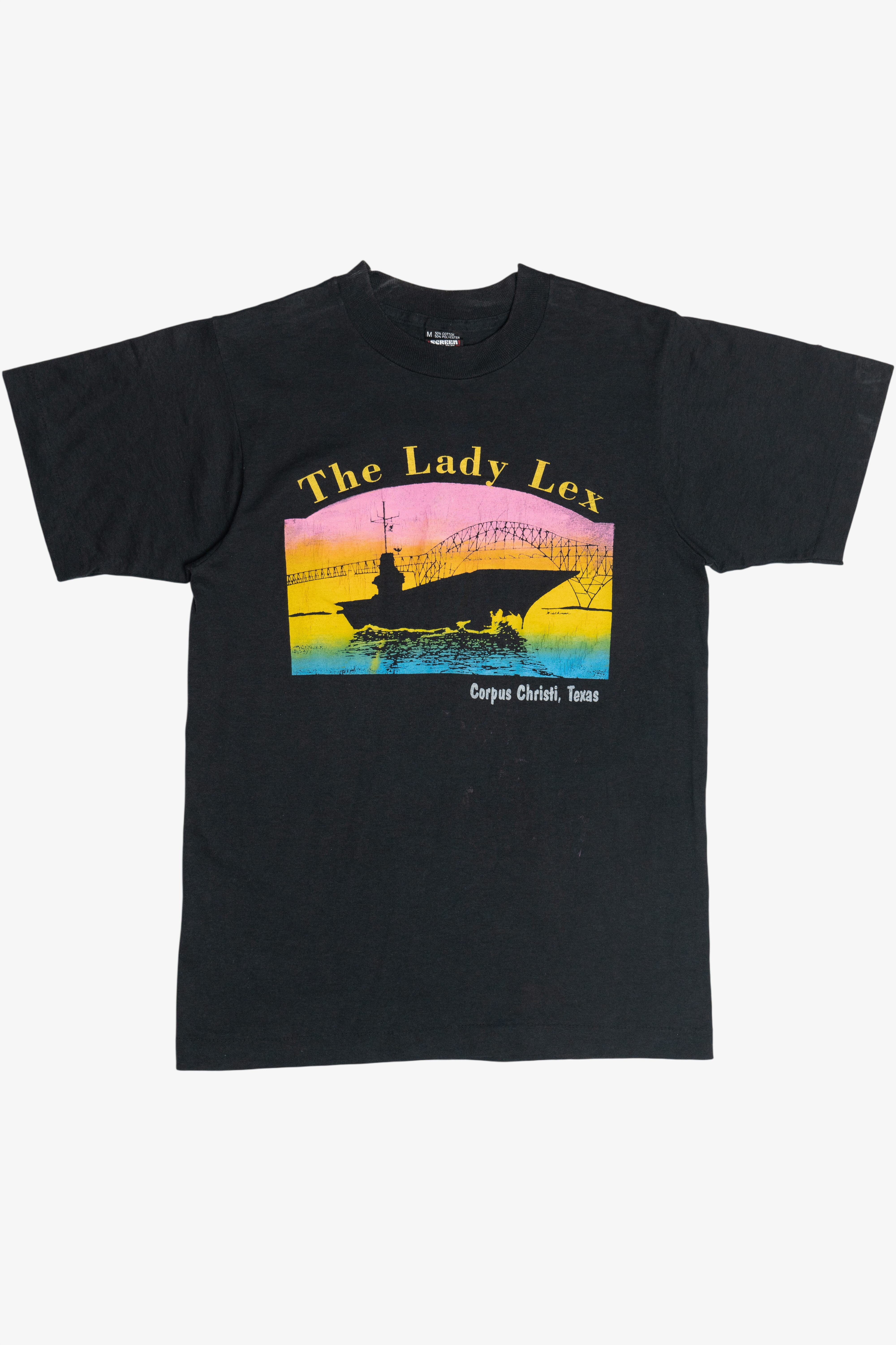 Vintage Lightly Distressed "The Lady Lex" "Corpus Christi, Texas" Rainbow Graphic T-Shirt (1980s)
