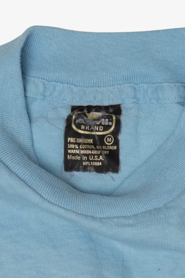 Vintage Light Blue Motel 6 Pocket T-Shirt (1980s)