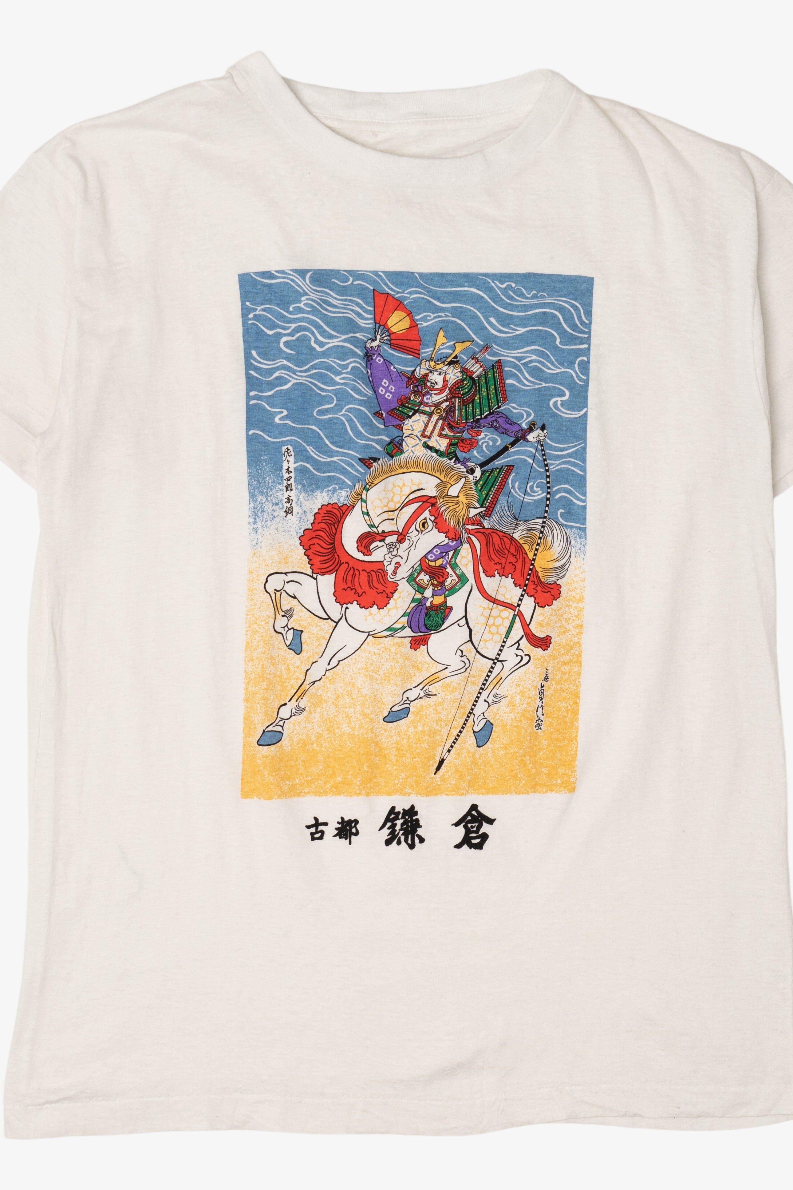 Vintage Japanese Samurai Warrior Single Stitch T-Shirt (1990s)