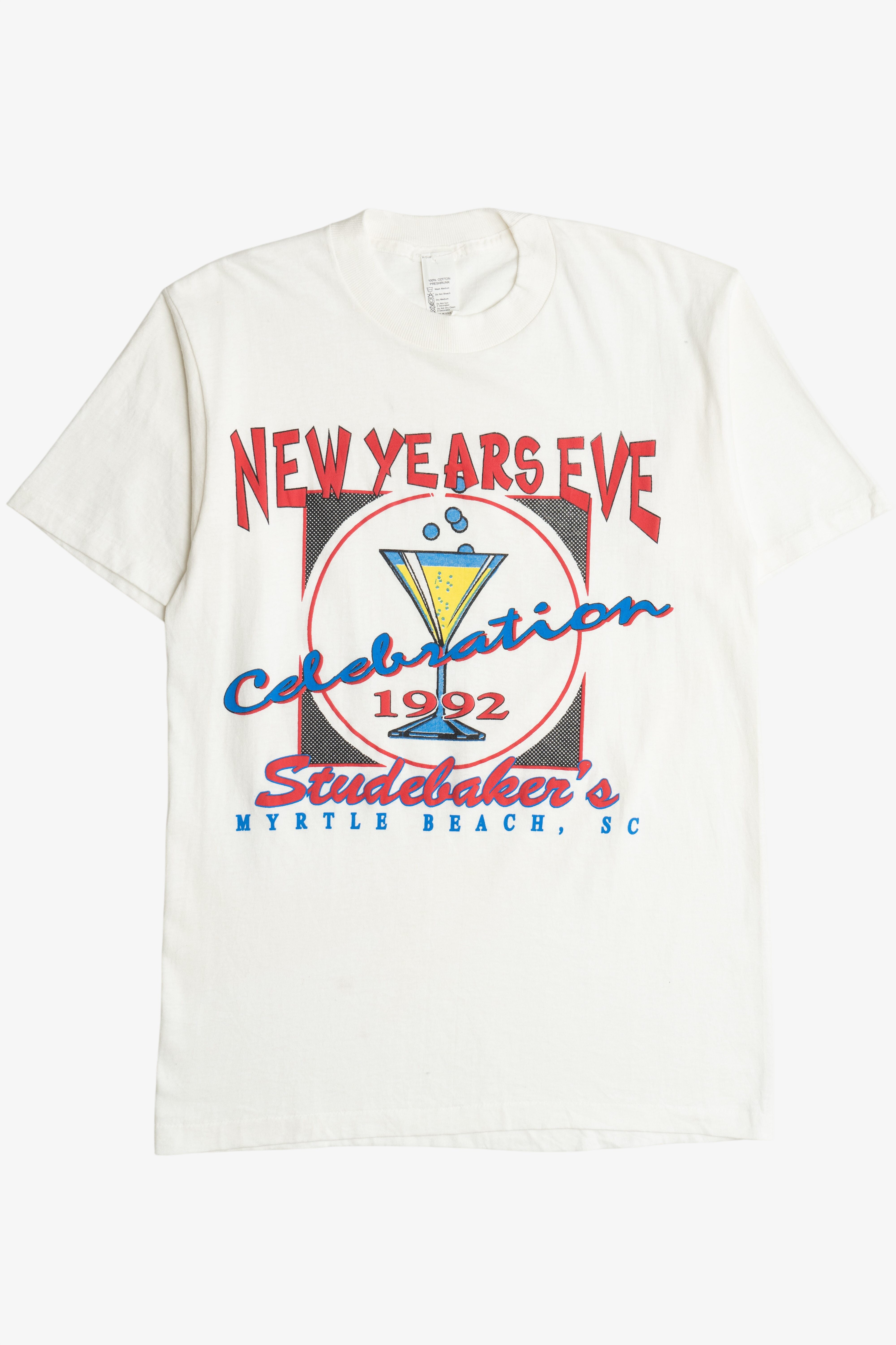 Vintage 1992 "New Years Eve Celebration" Myrtle Beach, SC Souvenir T-Shirt (1990s)