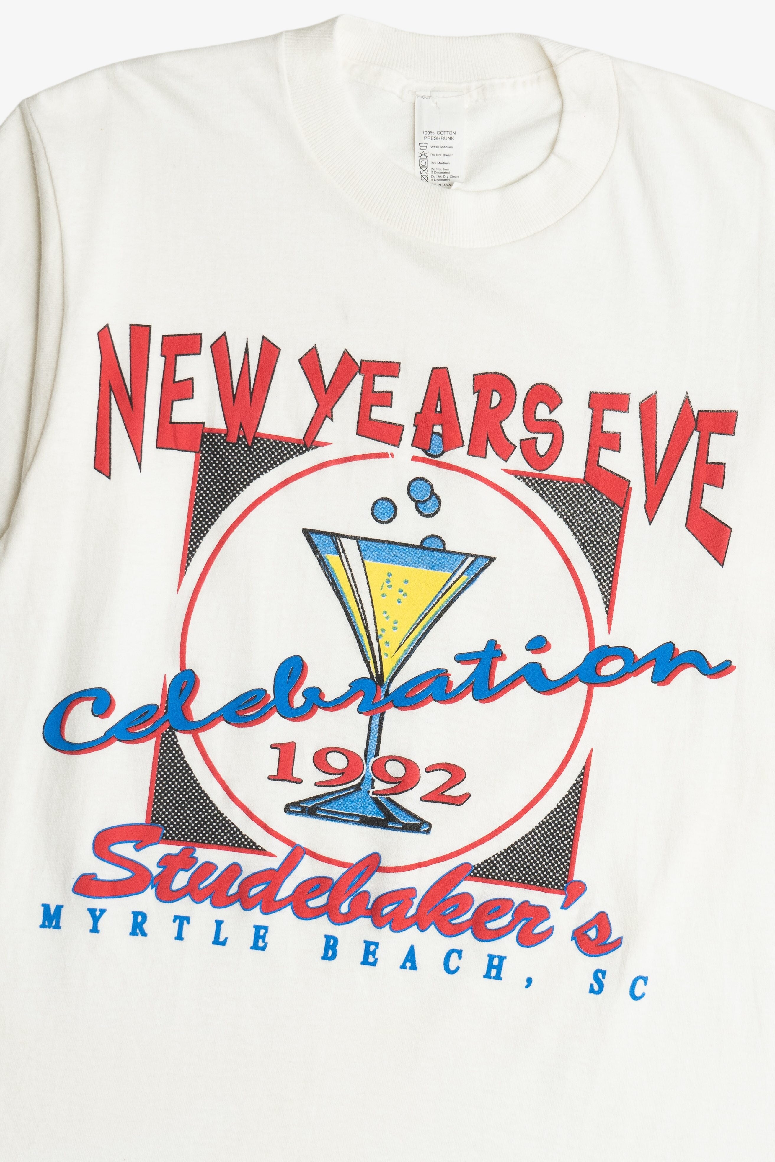 Vintage 1992 "New Years Eve Celebration" Myrtle Beach, SC Souvenir T-Shirt (1990s)