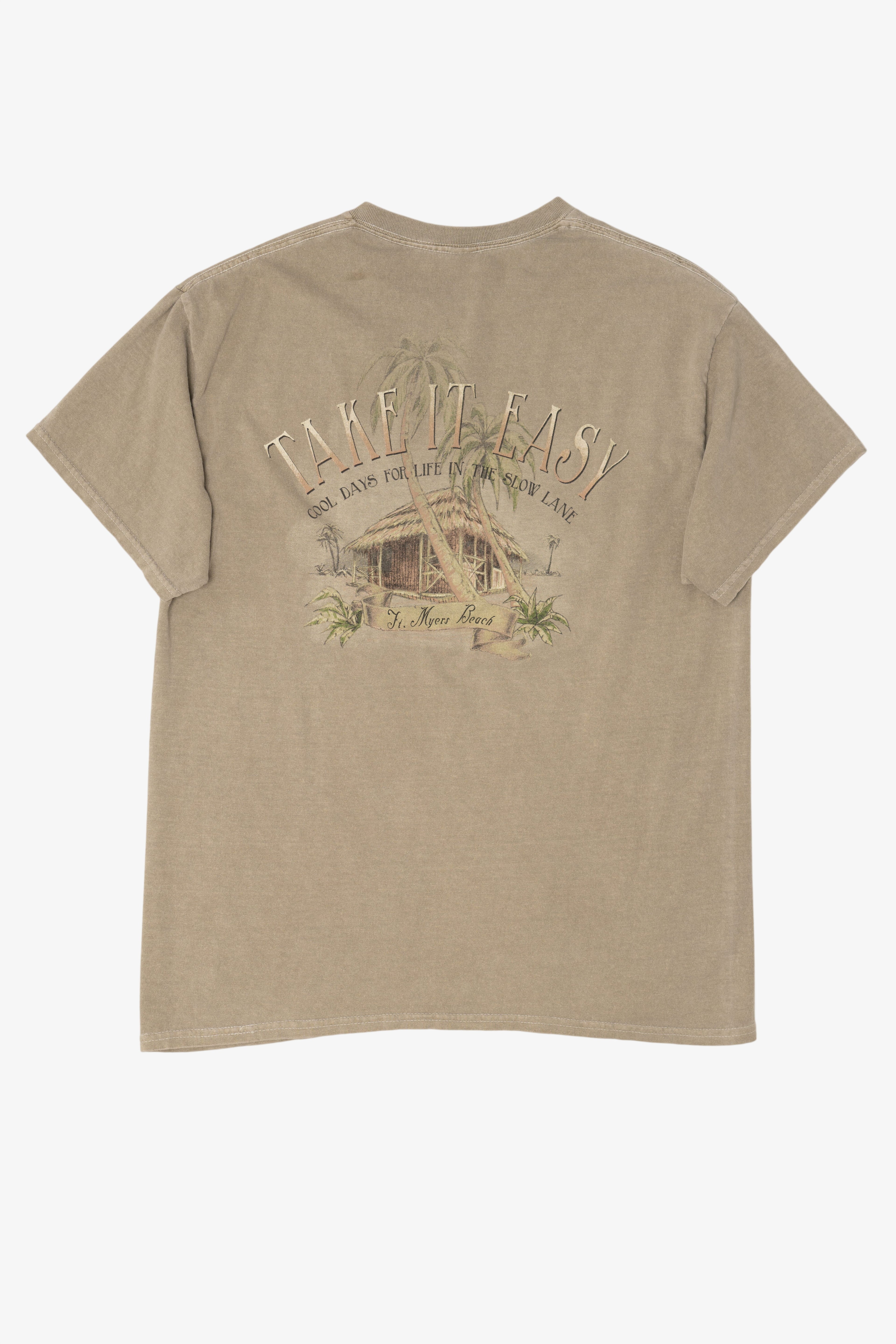 Recycled "Take It Easy" Fort Myers Beach T-Shirt (2010s)