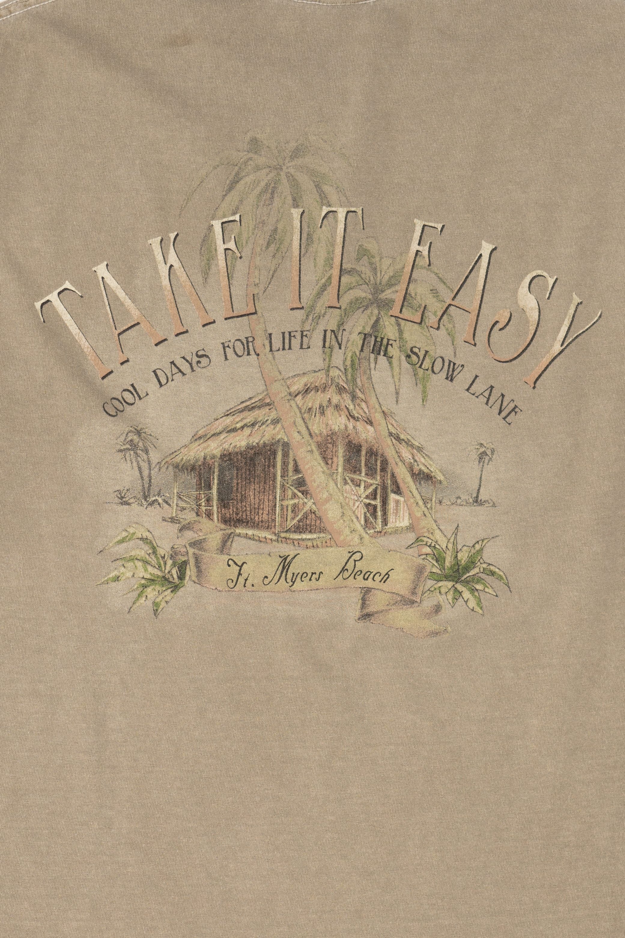 Recycled "Take It Easy" Fort Myers Beach T-Shirt (2010s)