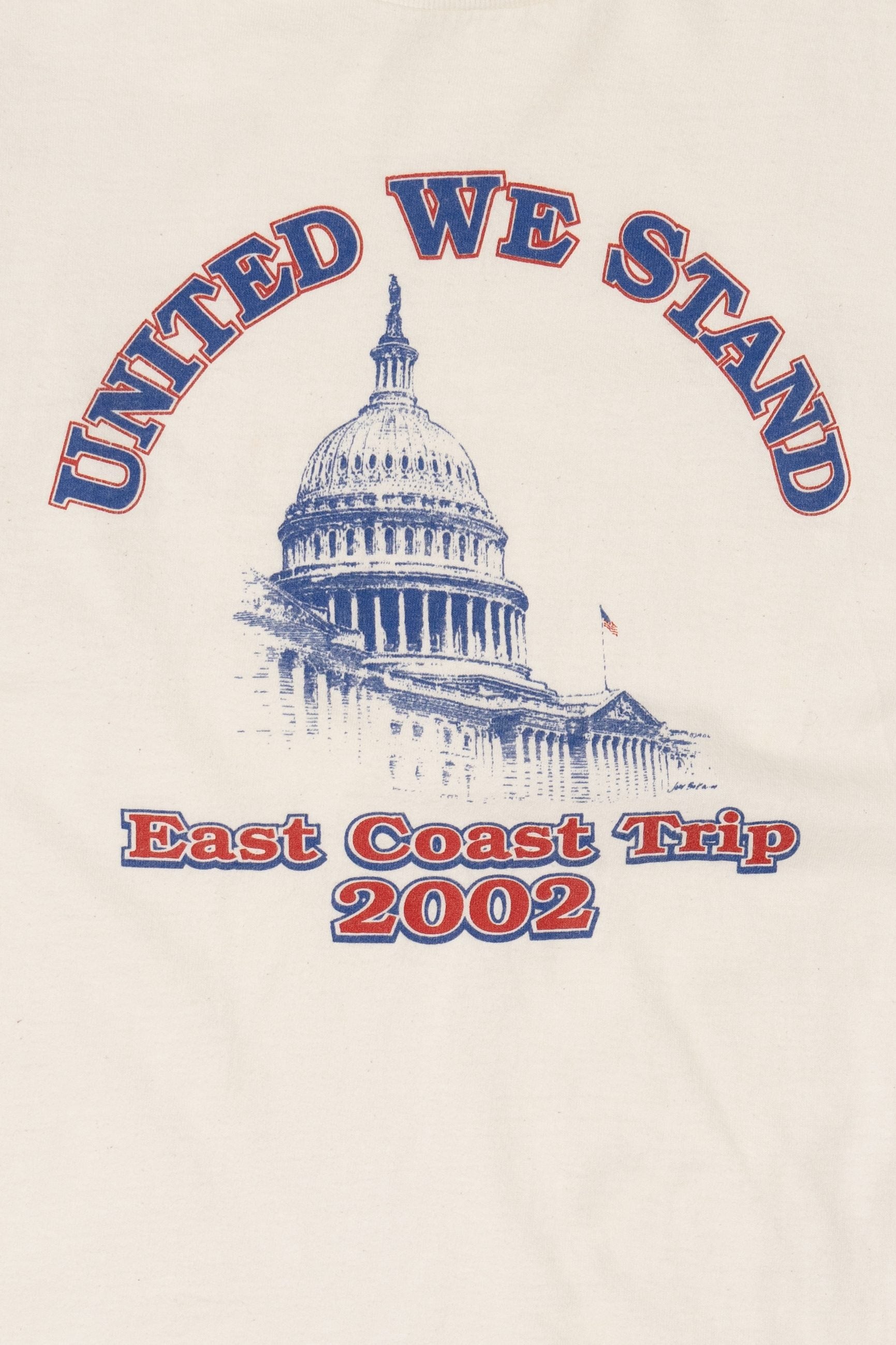Vintage White "United We Stand" East Coast Trip 2002 T-Shirt (2000s)