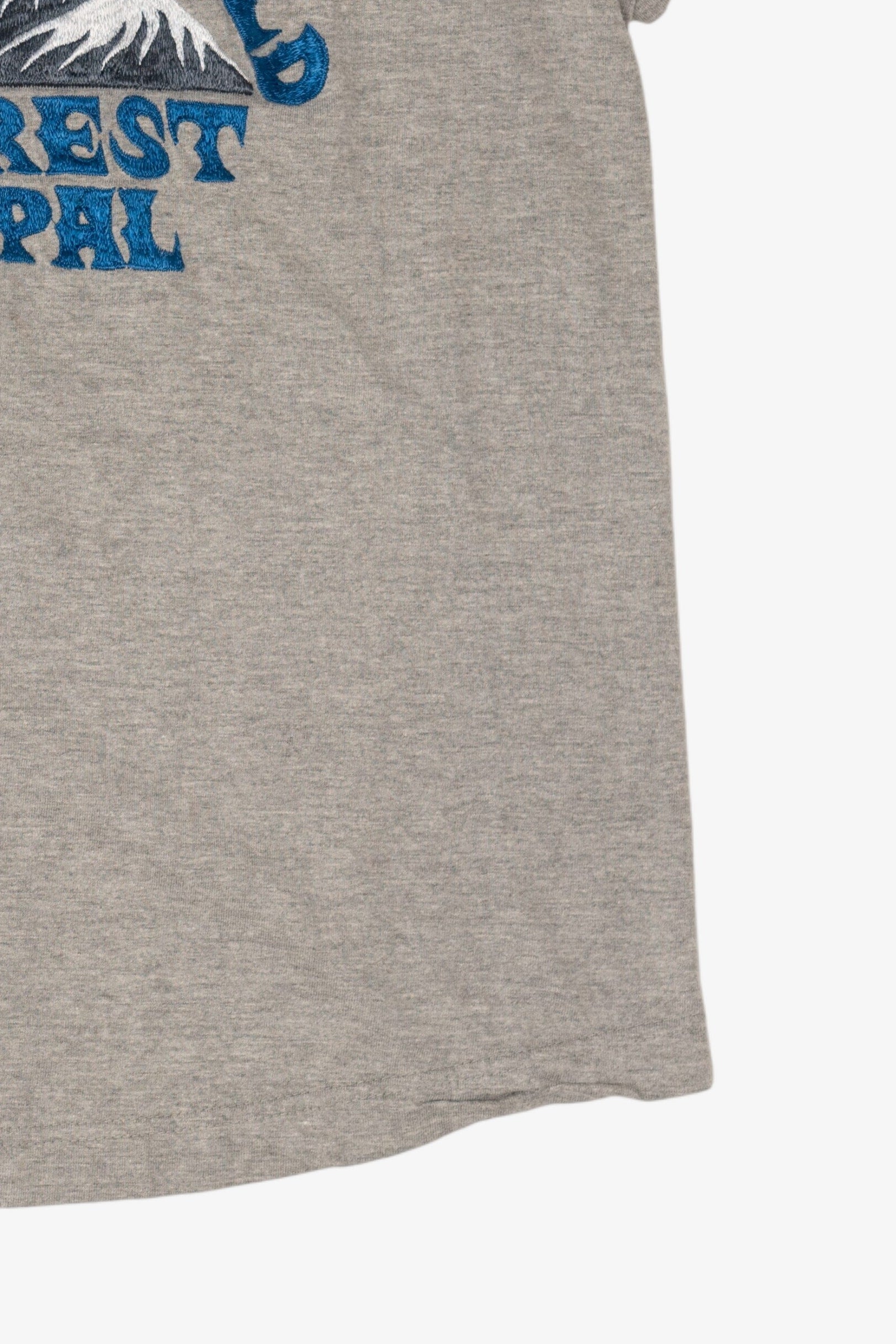 Vintage Gray Embroidered "Top Of The World" Everest Nepal T-Shirt (1990s)