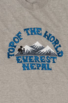 Vintage Gray Embroidered "Top Of The World" Everest Nepal T-Shirt (1990s)