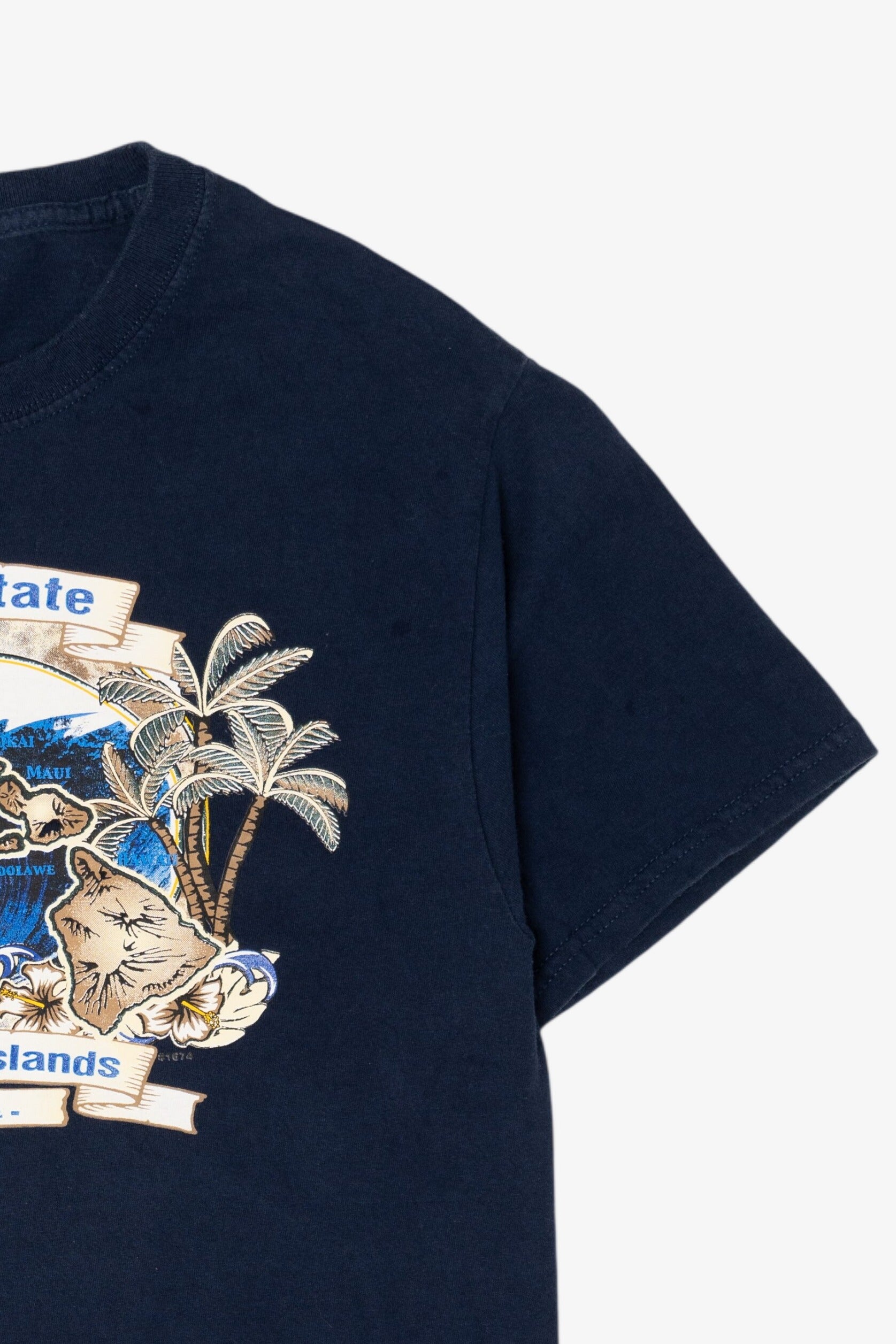 Vintage Navy Blue Hawaiian Islands "Aloha State" T-Shirt (2000s)