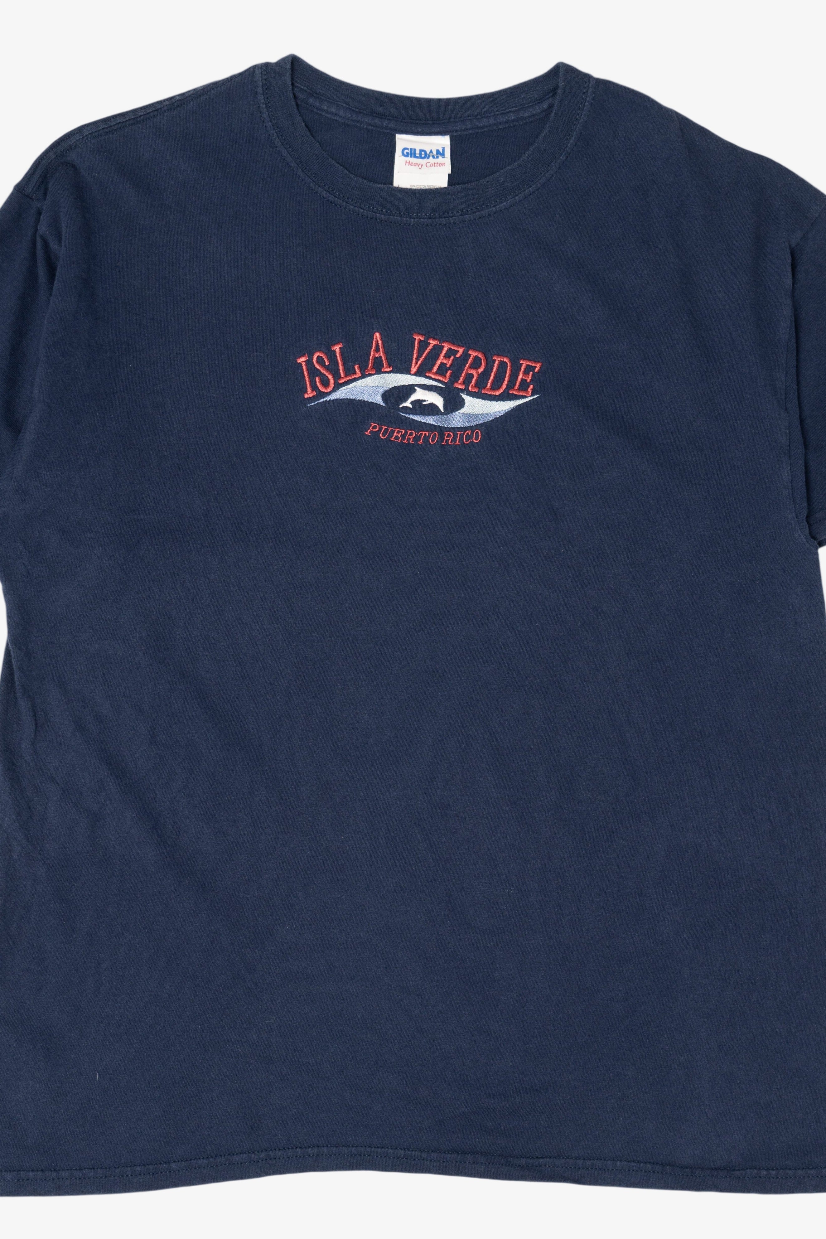 Navy Blue Embroidered Isle Verde Puerto Rico T-Shirt (2000s)