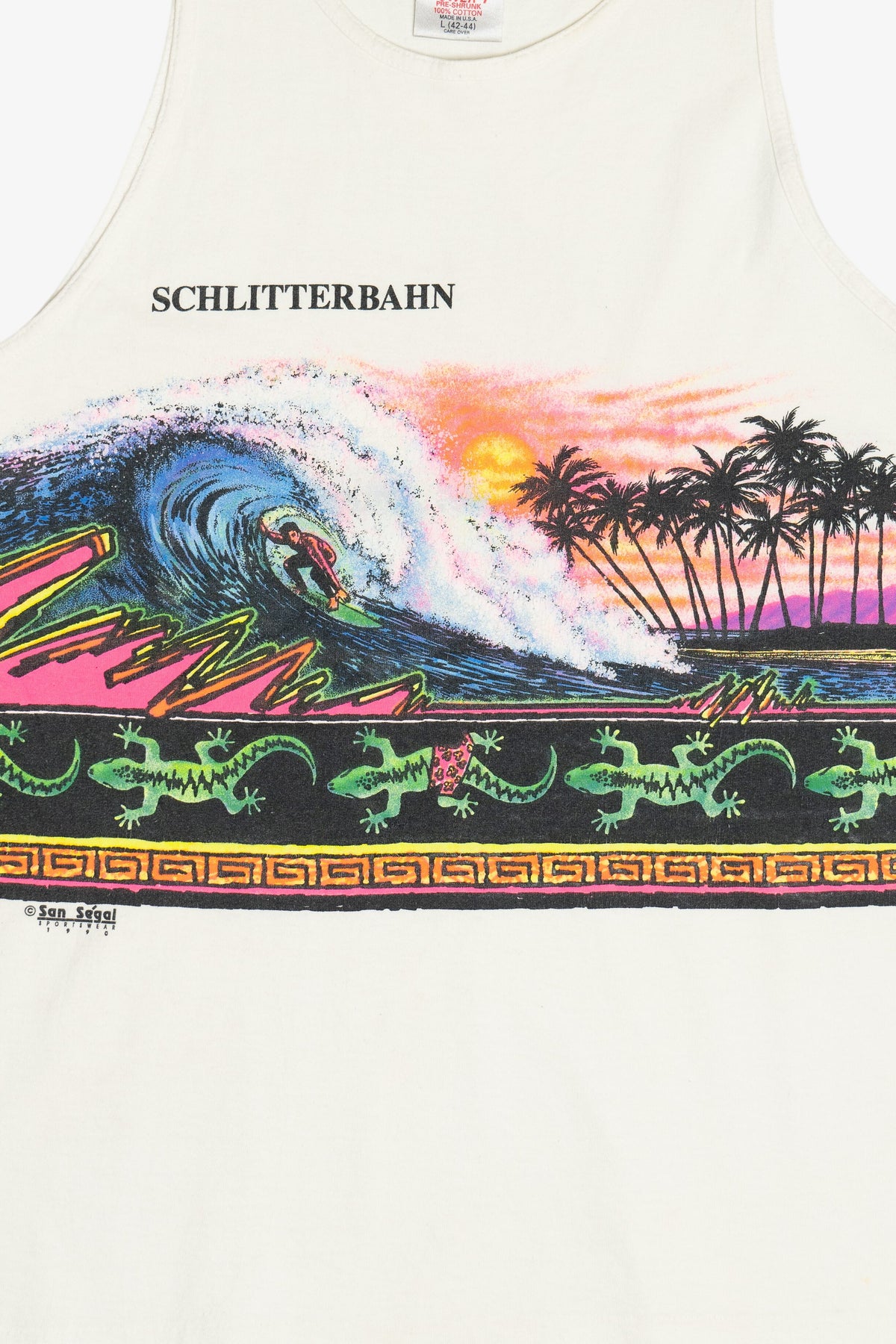 Vintage Schlitterbahn Beach T-Shirt Tank Top (1990s)