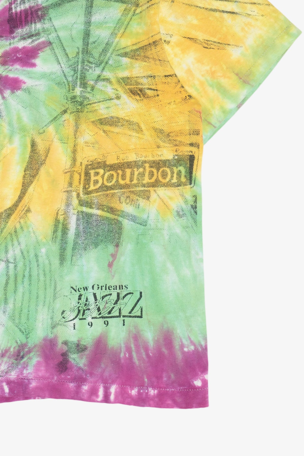 Vintage "New Orleans Jazz 1991" Bourbon Street Tie Dye T-Shirt (1990s)