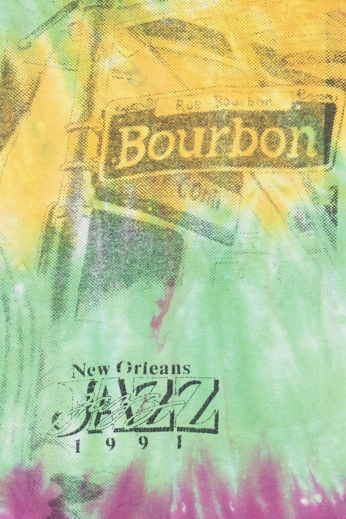 Vintage "New Orleans Jazz 1991" Bourbon Street Tie Dye T-Shirt (1990s)