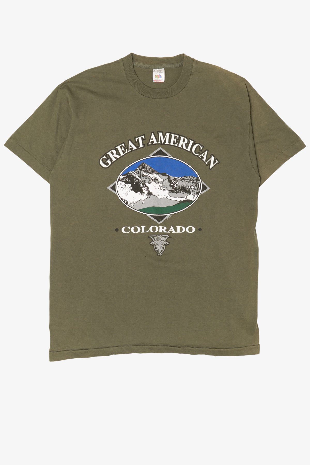 Vintage Olive Great American Colorado T-Shirt (1990s)