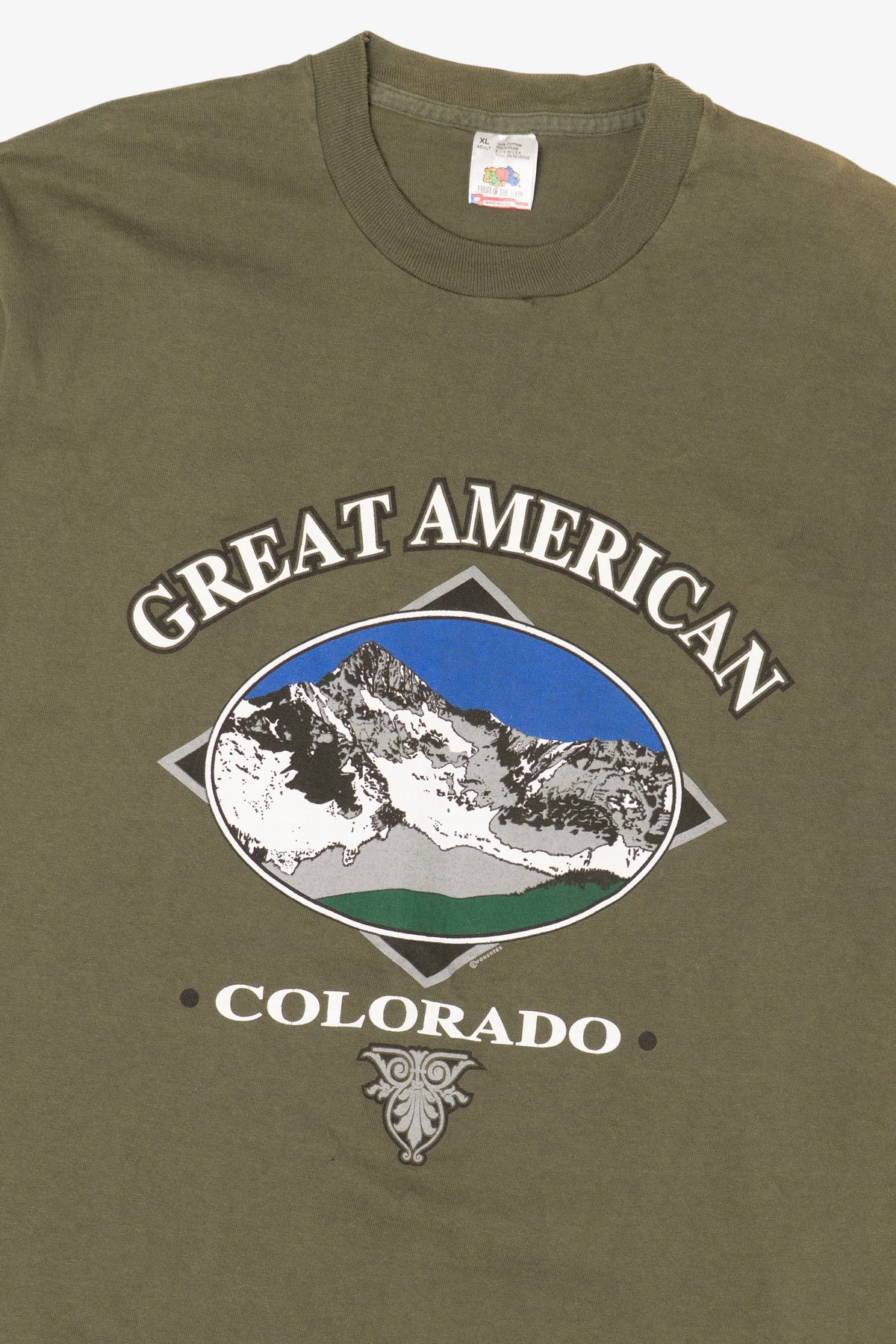 Vintage Olive Great American Colorado T-Shirt (1990s)