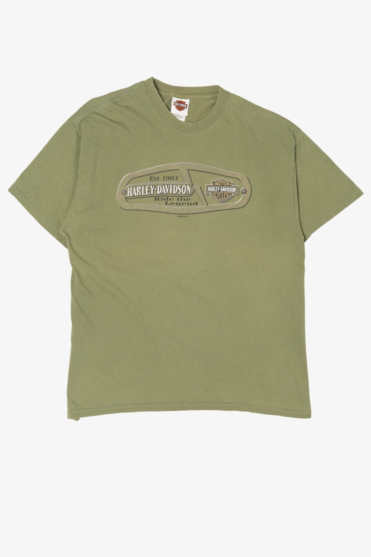 Green Harley Davidson "Jim's On The Pass" T-Shirt (2000s)