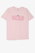Vintage Pink Embroidered "Marco Island" T-Shirt (1990s)
