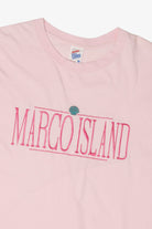 Vintage Pink Embroidered "Marco Island" T-Shirt (1990s)
