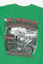 Green Harley Davidson Adamec Of St. Augustine Florida T-Shirt (2010s)