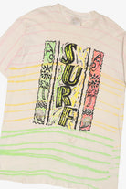 Vintage Pastel Striped "Surf" Single Stitch T-Shirt (1980s)
