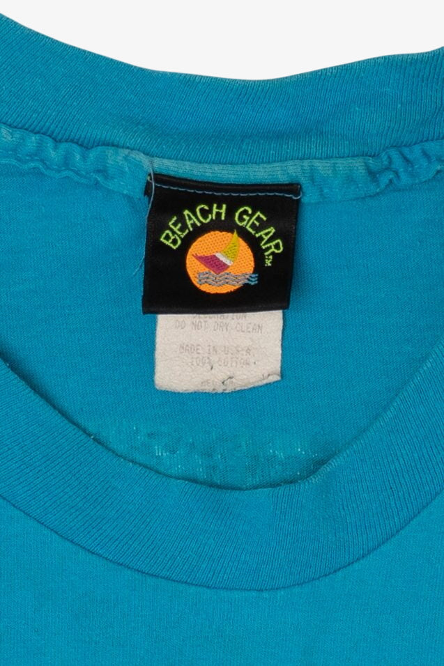 Vintage Blue Beach Gear Single Stitch T-Shirt (1990s)