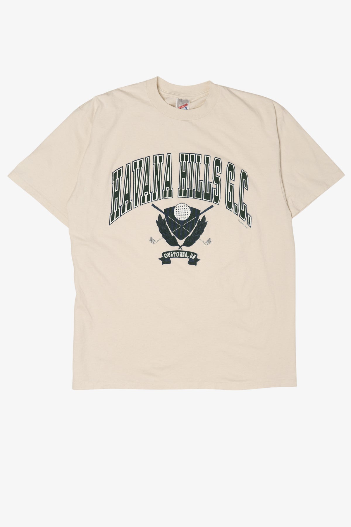 Vintage Embossed Havana Hills Golf Course Owatonna Minnesota T-Shirt (1990s)