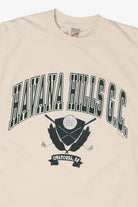 Vintage Embossed Havana Hills Golf Course Owatonna Minnesota T-Shirt (1990s)