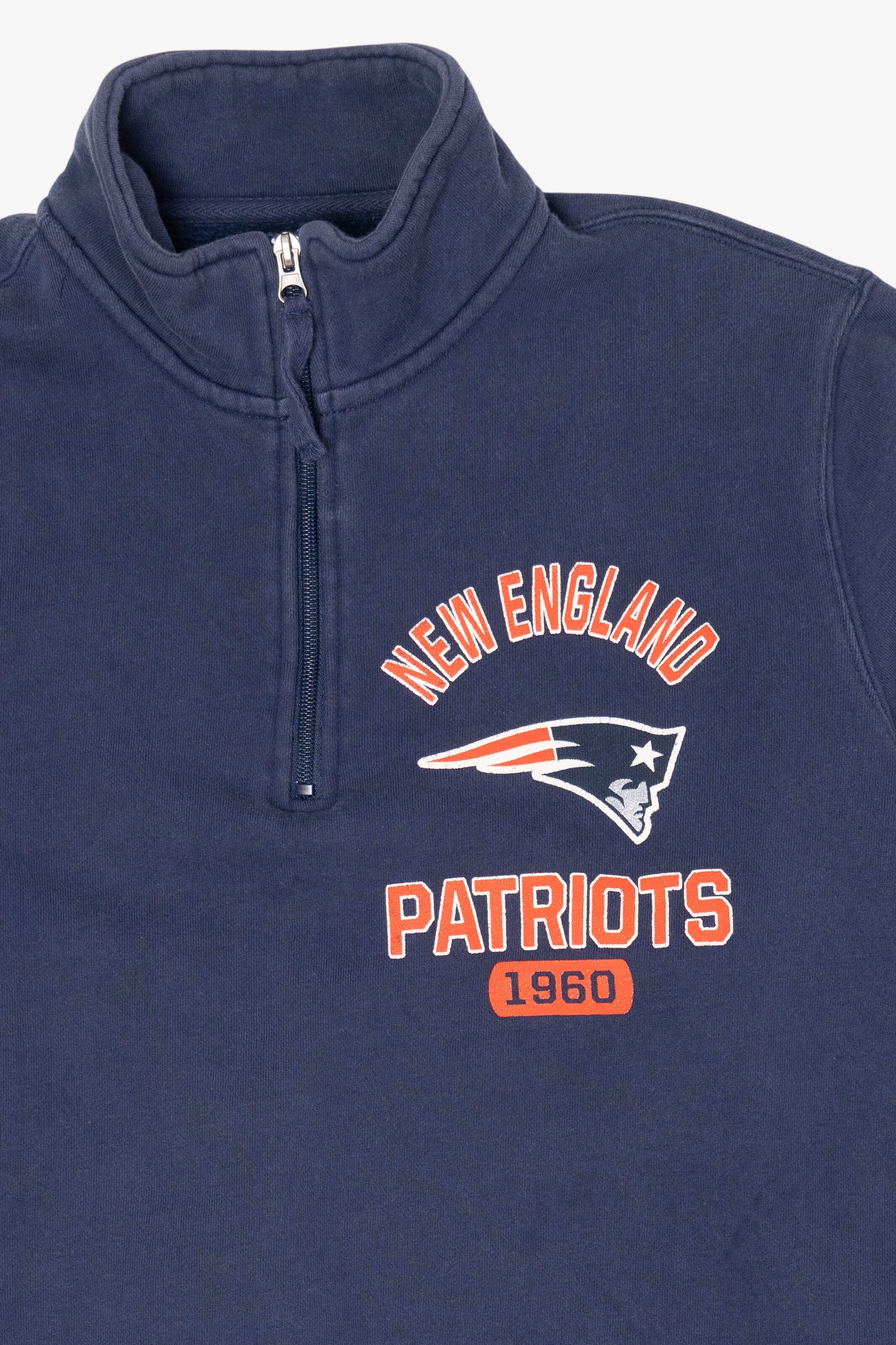 Navy Blue Starter New England Patriots Quarter Zip Sweatshirt (2010s)