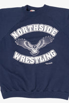 Vintage Navy Blue Northside Wrestling Raglan Sweatshirt (1990s)