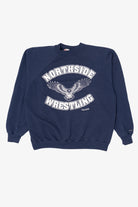 Vintage Navy Blue Northside Wrestling Raglan Sweatshirt (1990s)