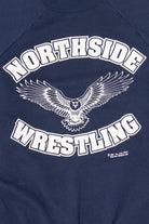 Vintage Navy Blue Northside Wrestling Raglan Sweatshirt (1990s)