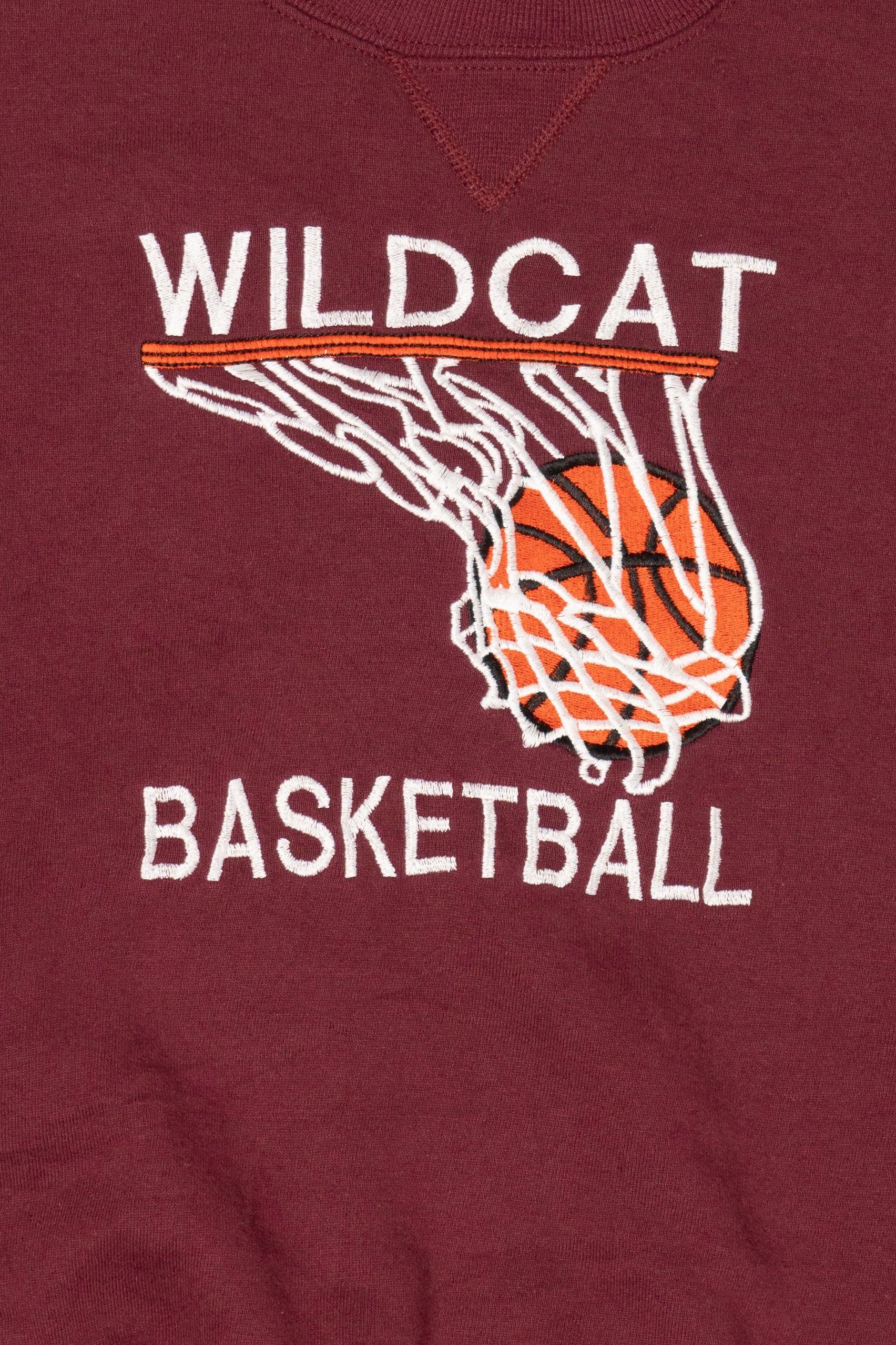 Vintage Burgundy Wildcat Basketball Sweatshirt (1990s)