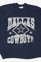 Vintage Navy Blue Dallas Cowboys Raglan Sweatshirt (1990s)