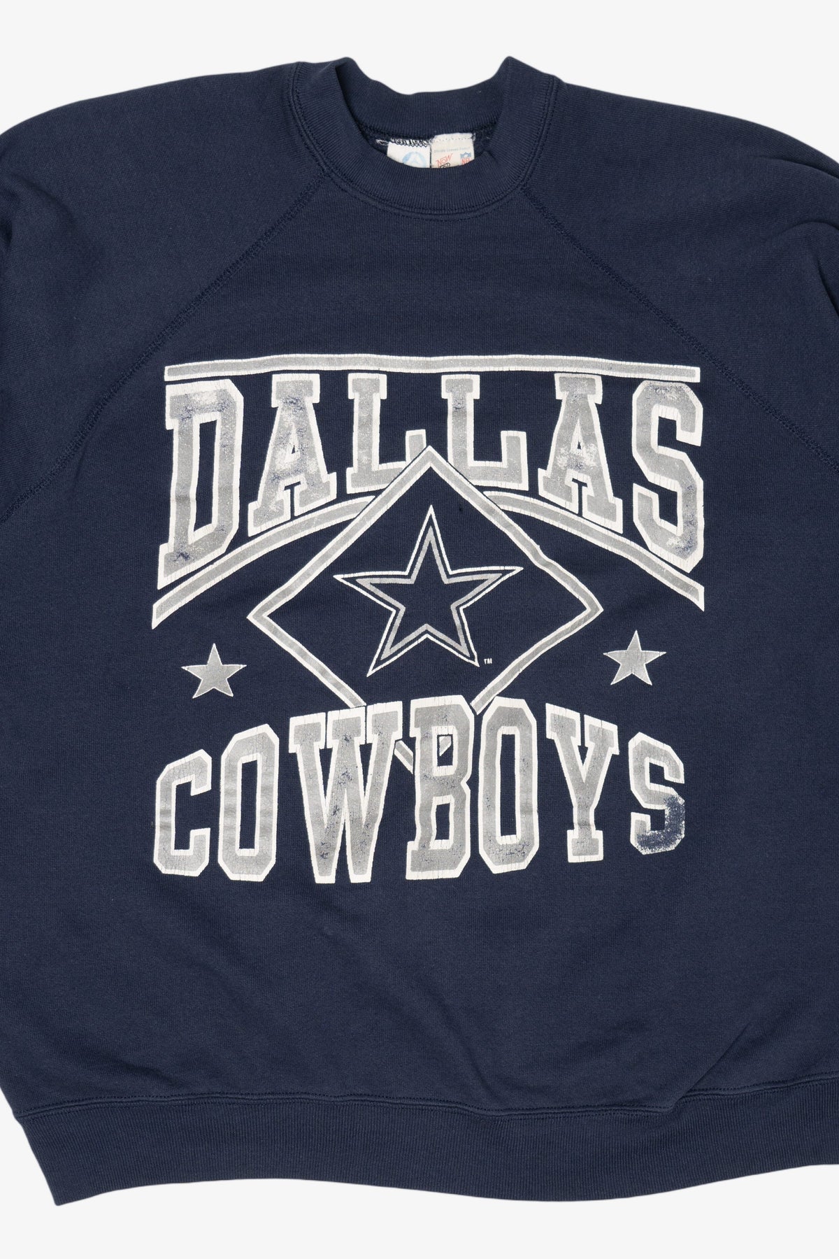 Vintage Navy Blue Dallas Cowboys Raglan Sweatshirt (1990s)