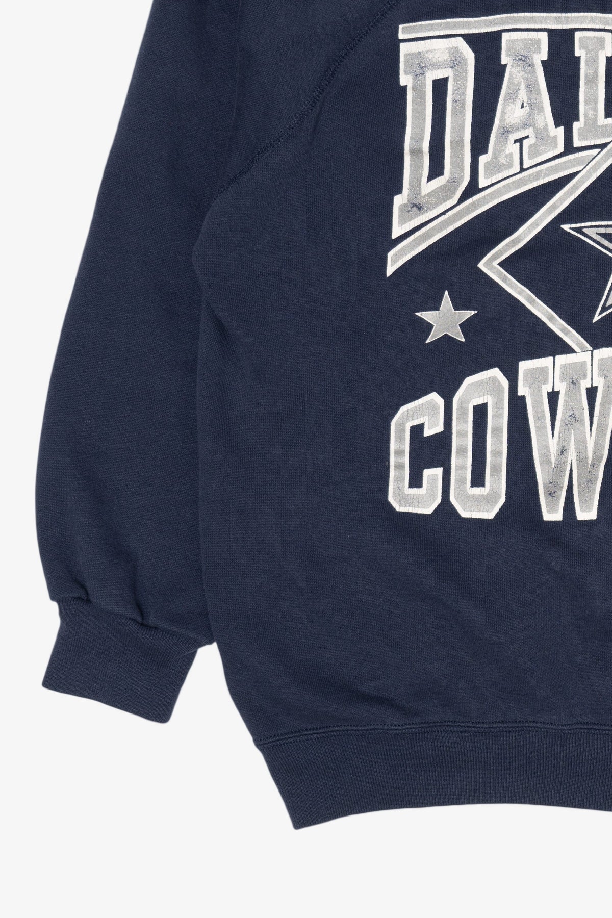 Vintage Navy Blue Dallas Cowboys Raglan Sweatshirt (1990s)