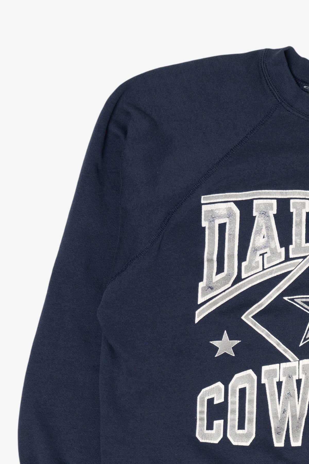 Vintage Navy Blue Dallas Cowboys Raglan Sweatshirt (1990s)