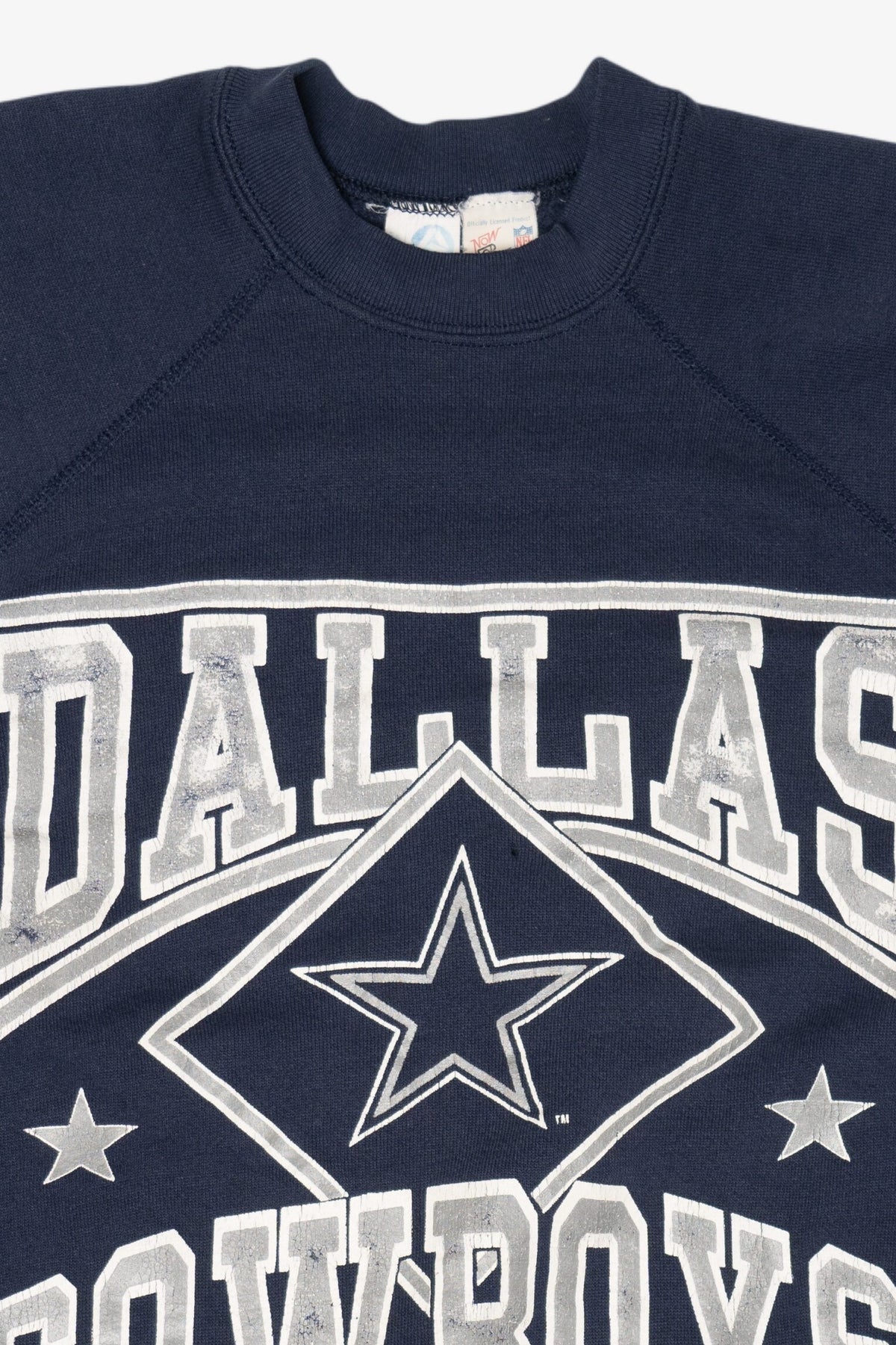 Vintage Navy Blue Dallas Cowboys Raglan Sweatshirt (1990s)