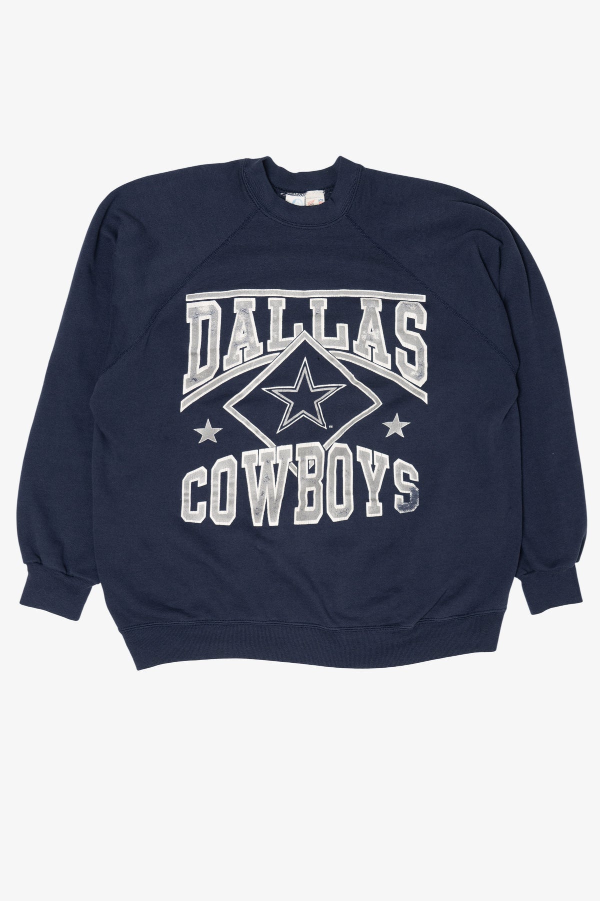 Vintage Navy Blue Dallas Cowboys Raglan Sweatshirt (1990s)