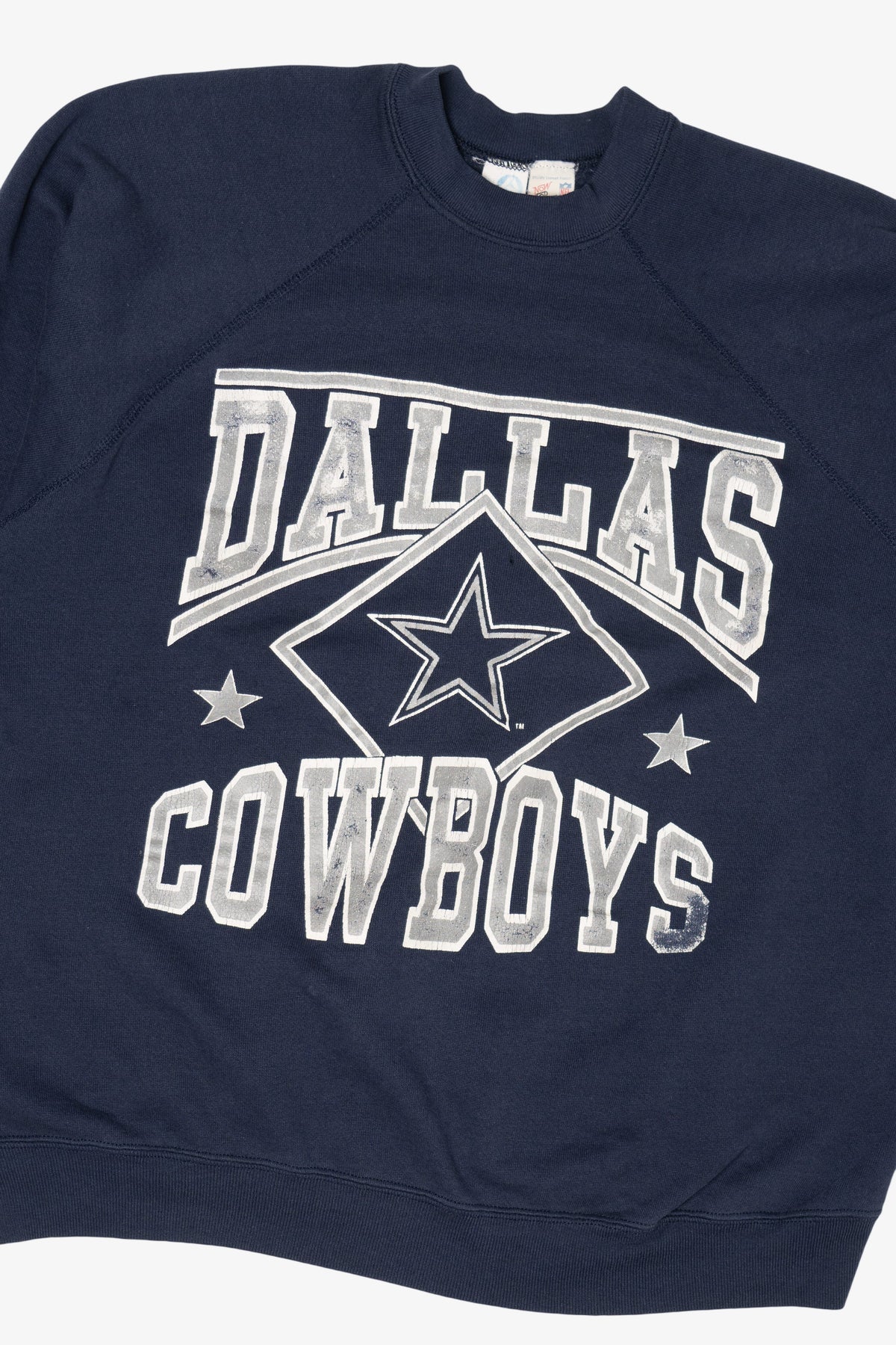 Vintage Navy Blue Dallas Cowboys Raglan Sweatshirt (1990s)