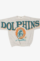 Vintage Light Gray Miami Dolphins Spell Out Sweatshirt (1990s)