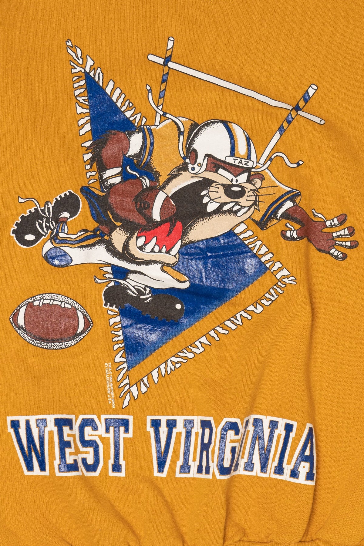 Vintage Taz Looney Tunes West Virginia University Football Sweatshirt (1990s)