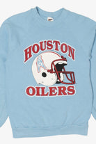 Vintage Light Blue Houston Oilers NFL Raglan Sweatshirt (1980s)