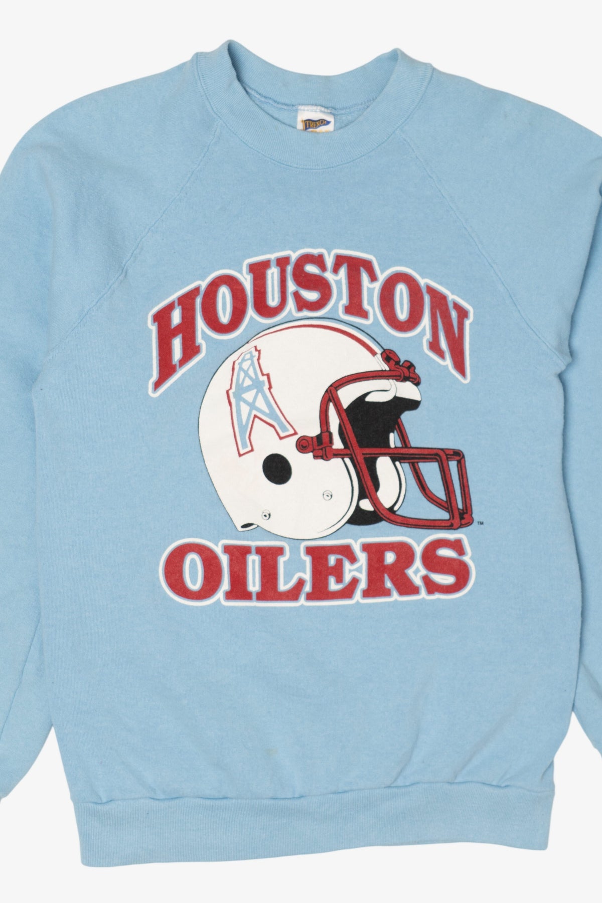 Vintage Light Blue Houston Oilers NFL Raglan Sweatshirt (1980s)