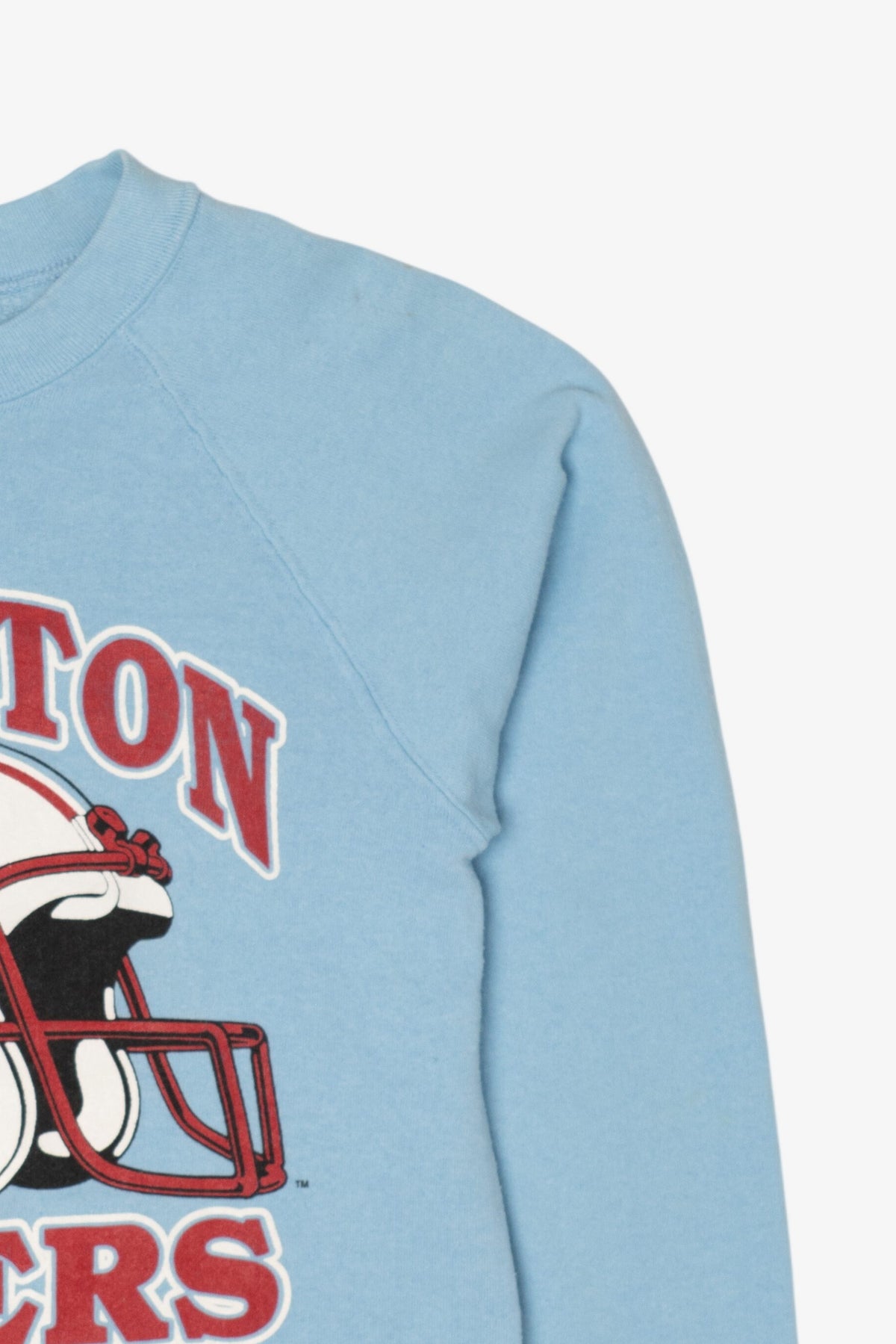 Vintage Light Blue Houston Oilers NFL Raglan Sweatshirt (1980s)